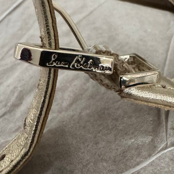 SAM EDELMAN NWB $ Daniella Gold Leather Block Heel Size 8.5 M - Picture 6 of 12